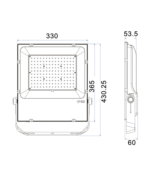 CLA FLOOD: LED Flood Light 5000K Black 150W 100-240V IP65 - FLOOD22 - CLA Lighting