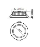 CLA GALTRI: LED Dimmable Fixed Recessed LED Downlights Tri - 10W 220-240V IP44 - GALTRI01A, GALTRI02A - CLA Lighting