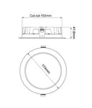 CLA GALTRI: LED Dimmable Fixed Recessed LED Downlights Tri - 10W 220-240V IP44 - GALTRI01A, GALTRI02A - CLA Lighting