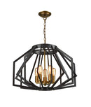 CLA GAMBA: Industrial Rustic Angular Cage Interior Pendant Antique Brass and Oiled Bronze / White and Polished Nickel 220-240V - GAMBA1, GAMBA2, GAMBA3, GAMBA4 - CLA Lighting