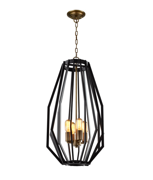 CLA GAMBA: Industrial Rustic Angular Cage Interior Pendant Antique Brass/ Oiled Bronze 220-240V - GAMBA1, GAMBA2(Clearance Items)