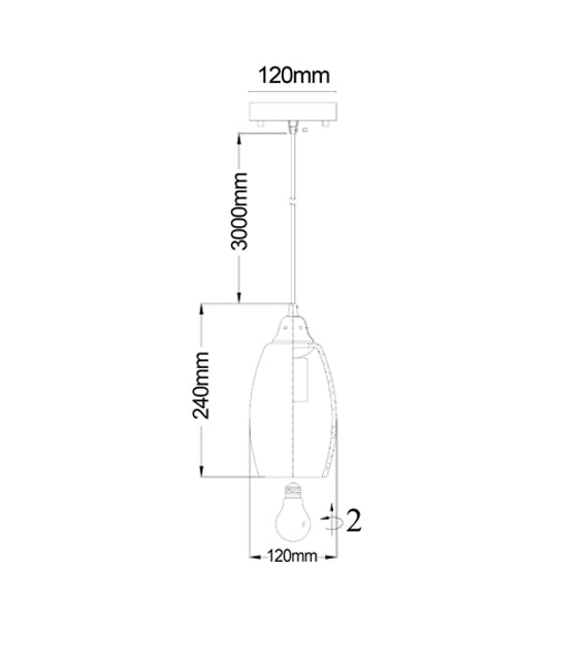 CLA GLAZE: Ellipse Hand Blown Glass Interior Pendant Red / Green / Blue / Amber 220-240V - GLAZE1, GLAZE2, GLAZE3, GLAZE5 - CLA Lighting 