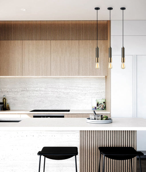 CLA Golda Iron Tube Diagonal / Vertical Plate Interior Pendant Matt Black 220-240V - GOLDA1, GOLDA2 - CLA Lighting