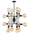 CLA HEXADE: 16 Lamp -  Modern Abstract Interior Pendant Matt Black / Matt Gold 220-240V - HEXADE1, HEXADE2 - CLA Lighting