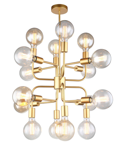 CLA HEXADE: 16 Lamp - Modern Abstract Interior Pendant Matt Black / Matt Gold 220-240V - HEXADE1, HEXADE2 - CLA Lighting 