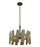 CLA HOPI: Medieval Rustic Large Drum Interior Pendant Weathered Grey Wood 220-240V - HOPI01 -CLA Lighting