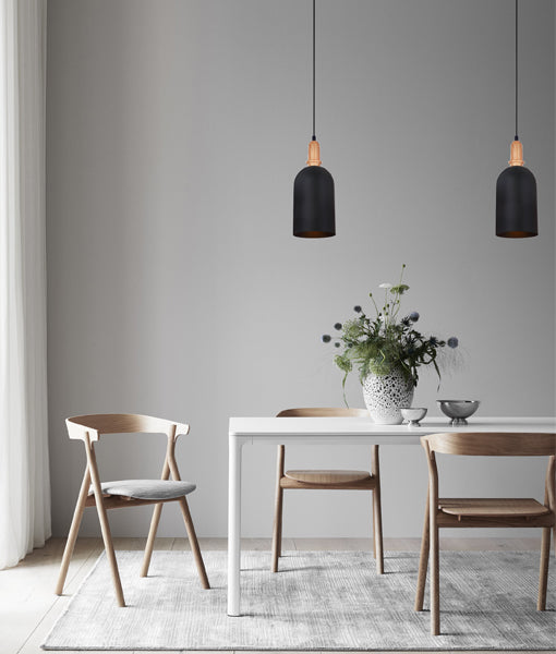 CLA HORTEN: Scandinavian Oblong Shape Interior Pendant Matt White / Matt Black 220-240V - HORTEN1, HORTEN2 - CLA Lighting