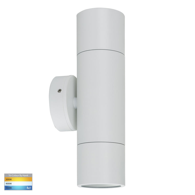 Havit Tivah Up & Down Pillar Exterior Wall Lights Tri - White 2x3/5/7W 240V IP65 - HV1035T-HV1037T - Havit Lighting