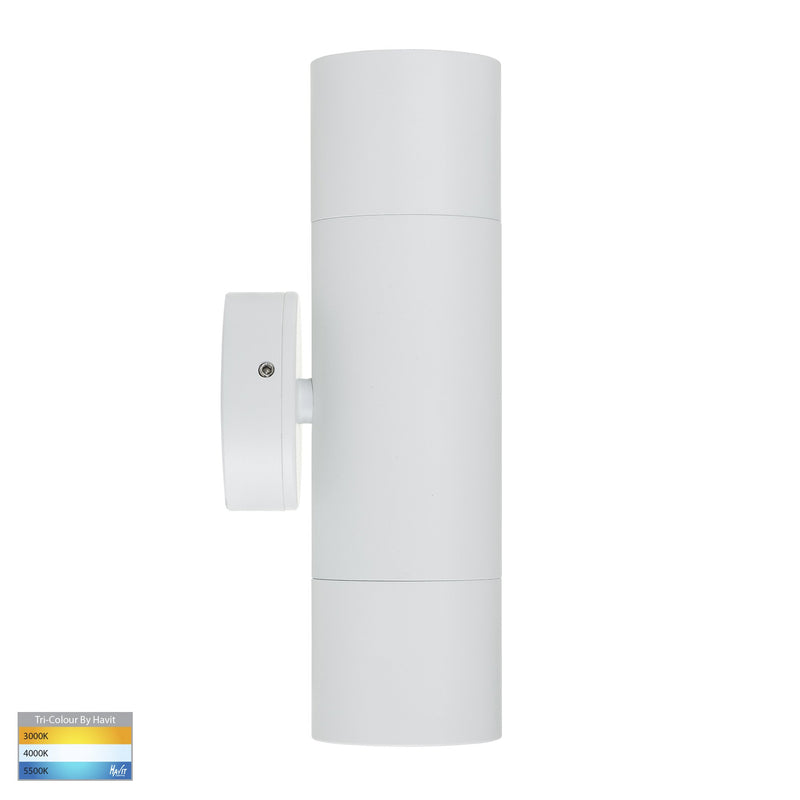 Havit Tivah Up & Down Pillar Exterior Wall Lights Tri - White 2x3/5/7W 240V IP65 - HV1035T-HV1037T - Havit Lighting