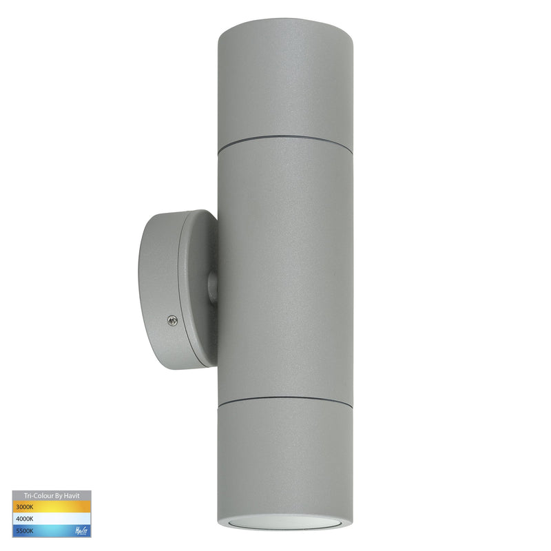 HV1045T-HV1047T - Tivah Silver TRI Colour Up & Down Wall Pillar Lights- Havit Lighting