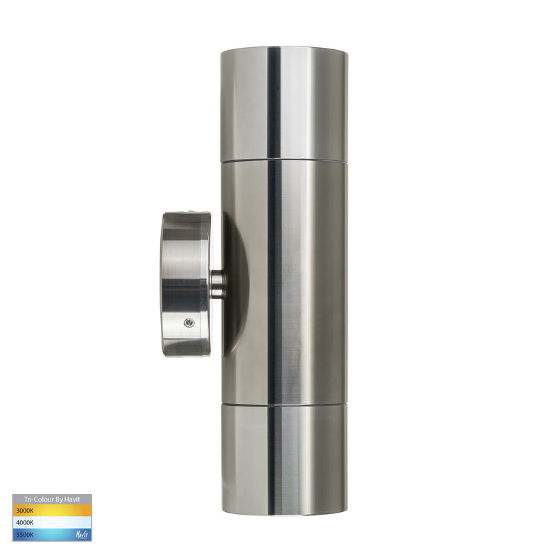 HV1085T-HV1087T - Tivah Titanium Aluminium TRI Colour Up & Down Wall Pillar Lights- Havit Lighting