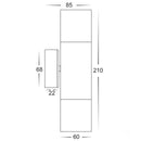 Havit Tivah Up & Down Pillar Exterior Wall Lights Tri - Aluminium 2x3/5/7W / 2x5W 12V/240V IP65 - HV1085T-HV1087T