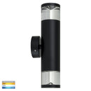 HV1089T-BLK-240V - Highlite Black TRI Colour Up & Down Wall Pillar Lights- Havit Lighting