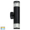 HV1089T-BLK-240V - Highlite Black TRI Colour Up & Down Wall Pillar Lights- Havit Lighting