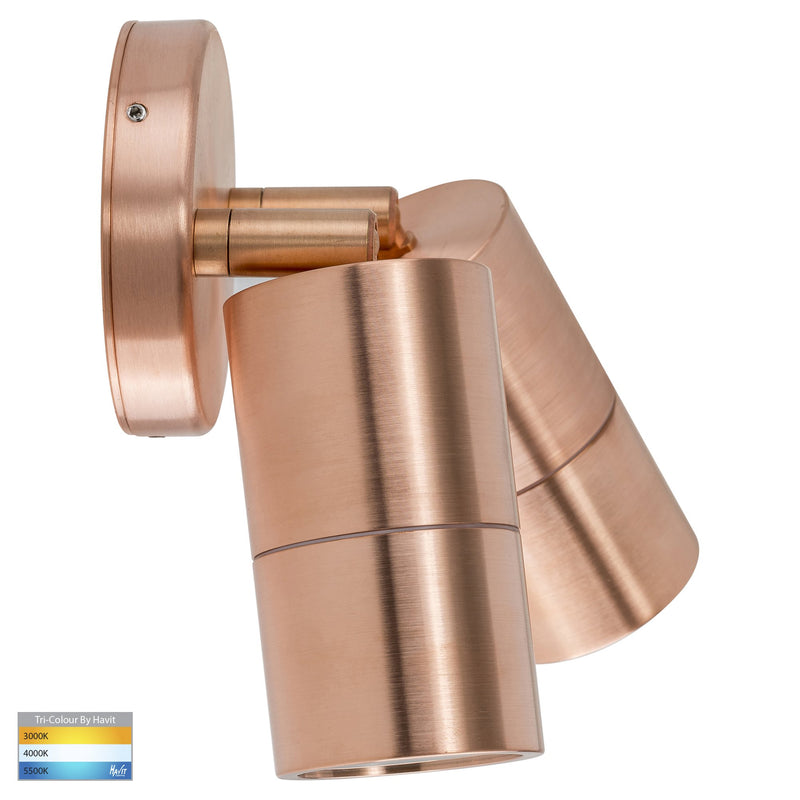 HV1315T-HV1317T - Tivah Solid Copper TRI Colour Double Adjustable Wall Pillar Lights- Havit Lighting