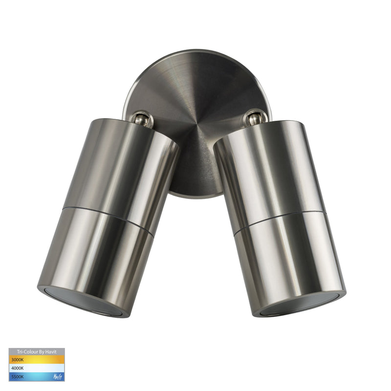 HV1385T-HV1387T - Tivah Titanium Aluminium TRI Colour Double Adjustable Wall Pillar Lights- Havit Lighting