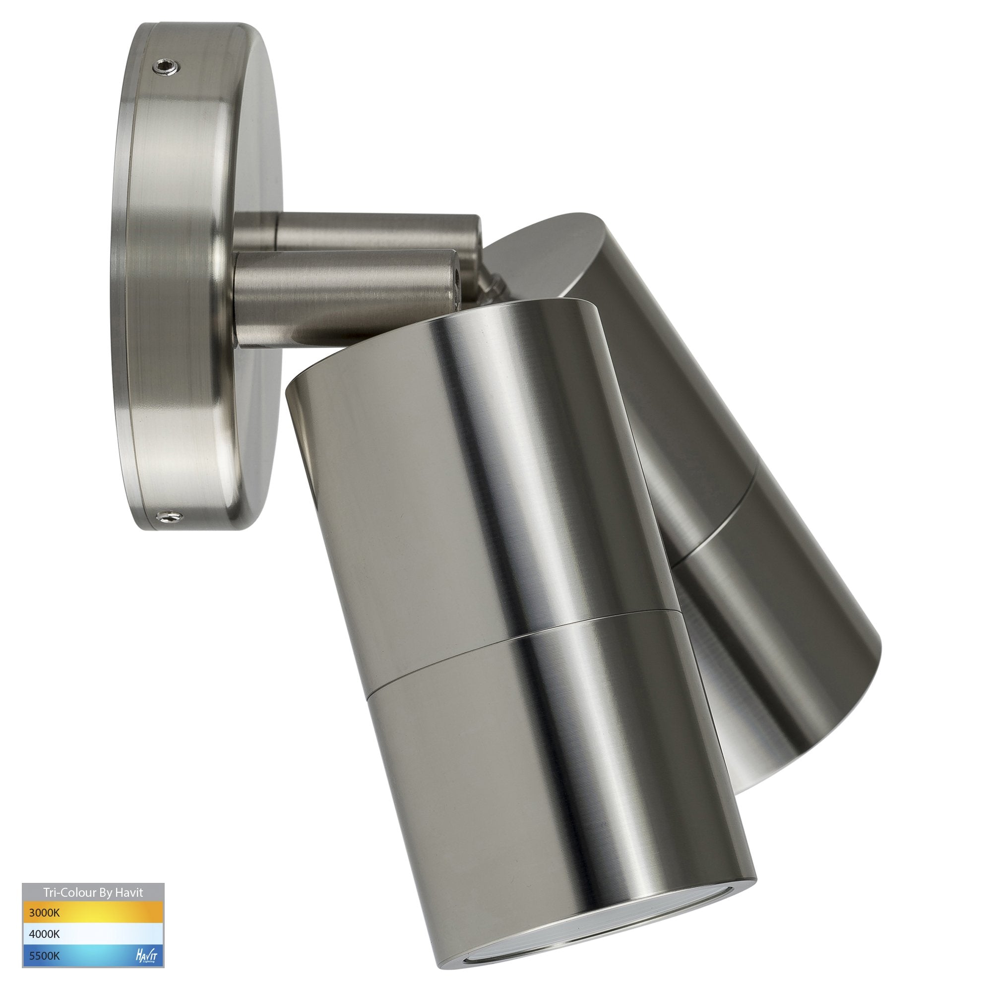 Havit Tivah Double Adjustable Pillar Exterior Wall Lights Tri - Titanium 2x3/5/7W / 2x5W 12V/240V IP65 - HV1385T-HV1387T