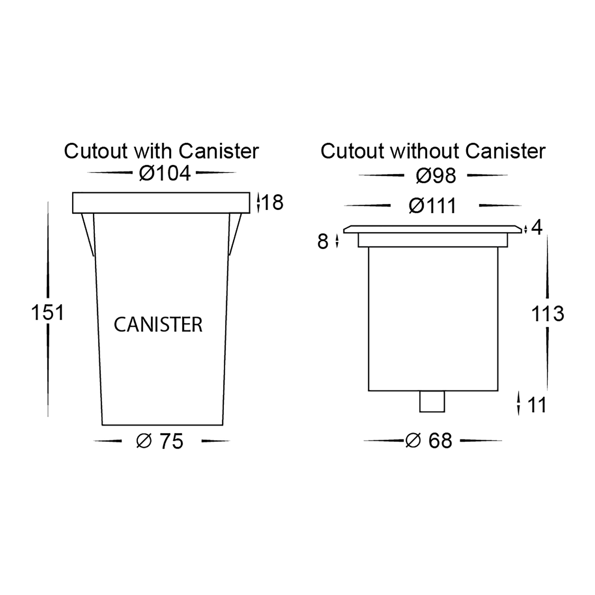 Havit Luta Round Adjustable Inground Light Garden Step and Up Lights Tri- 316 Stainless Steel 5W 12V IP67 - HV1825T