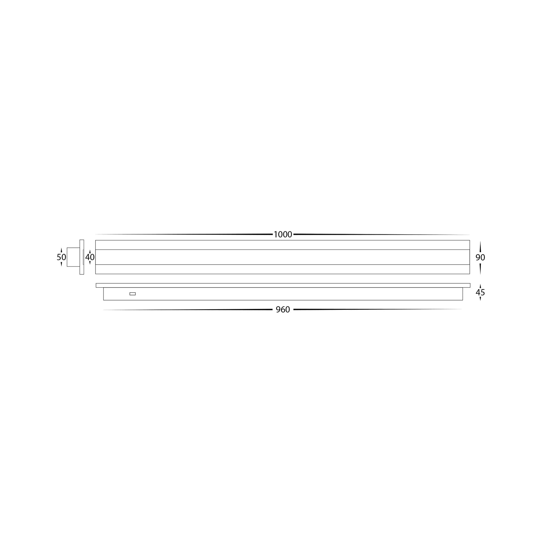 Havit Barline 1000mm Exterior Wall Lights Tri- Black 15W-30W 240V/24V IP65- HV3584T-BLK