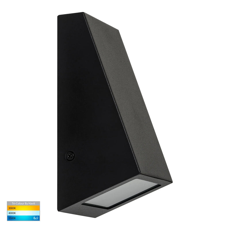 Taper Black TRI Colour LED Wedge Wall Light HV3602T-BLK - HV3605T-BLK - Eco Smart Lighting