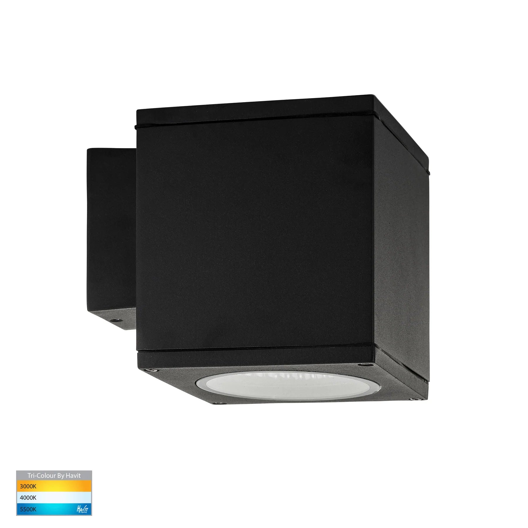 Havit Porter Large Fixed Exterior Wall Lights Tri - Black 15W 240V IP54 - HV3628T-BLK-SQ - Havit Lighting