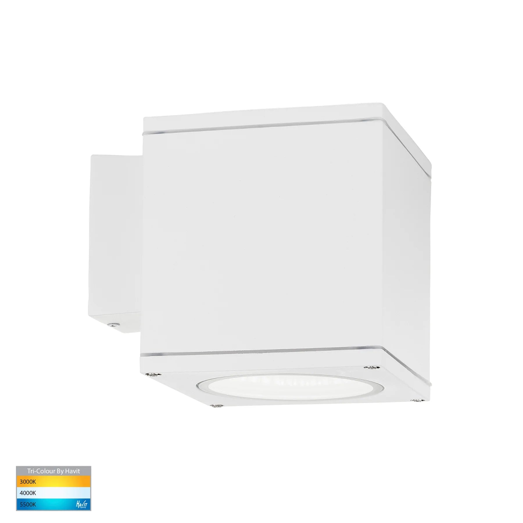 Havit Porter Square Fixed Down Exterior Wall Lights Tri - White 15W 240V IP54 - HV3628T-WHT-SQ- Havit Lighting