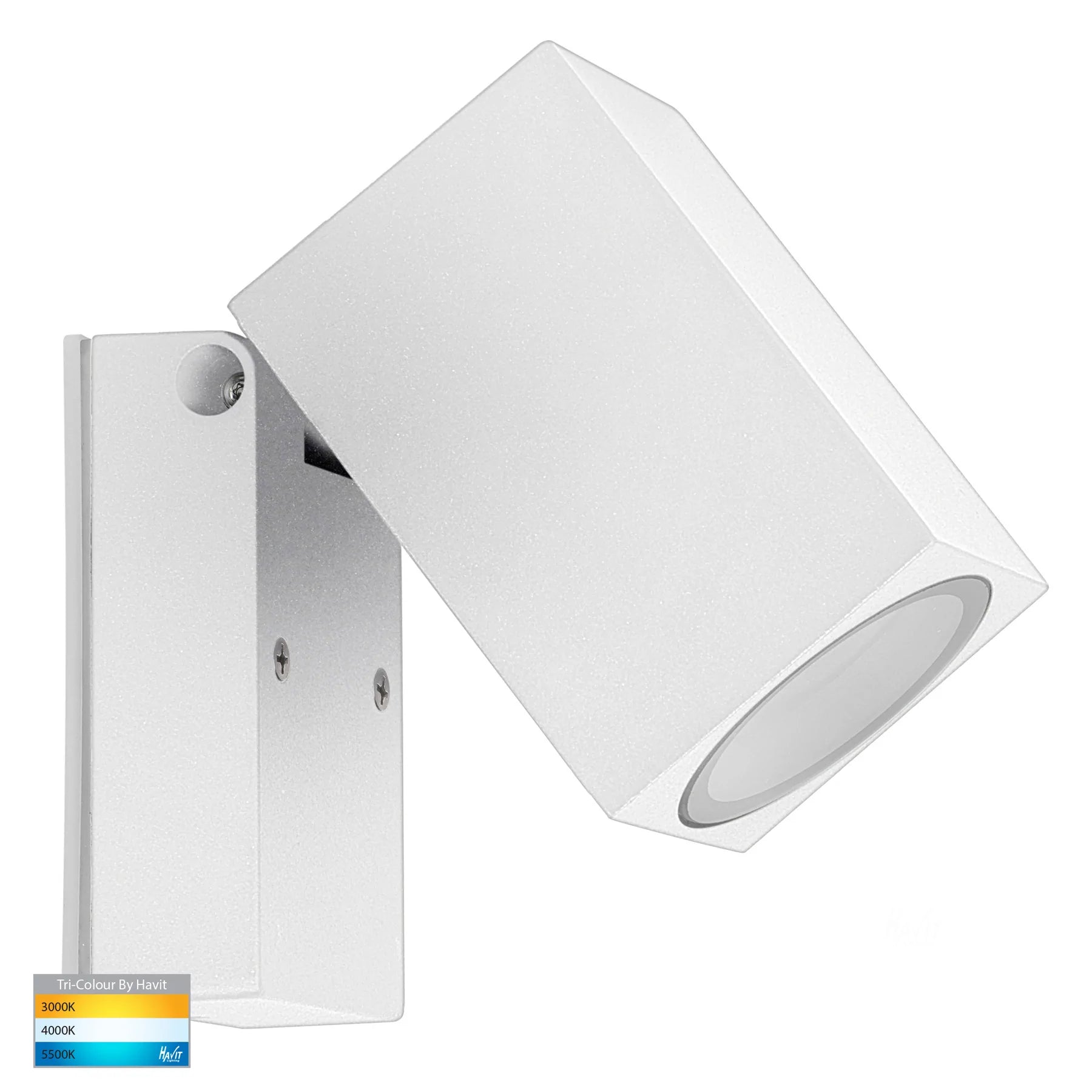 Havit Accord Single Adjustable Spot Exterior Wall Lights Tri - White 5W 240V IP54 - HV3630T-WHT-Havit Lighting