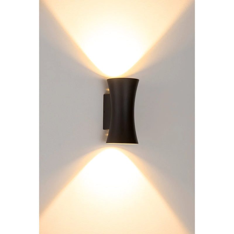 Havit Savannah Up & Down Exterior Wall Lights Tri - Black 2x4.5W 240V IP54 - HV3635T-BLK -Havit Lighting