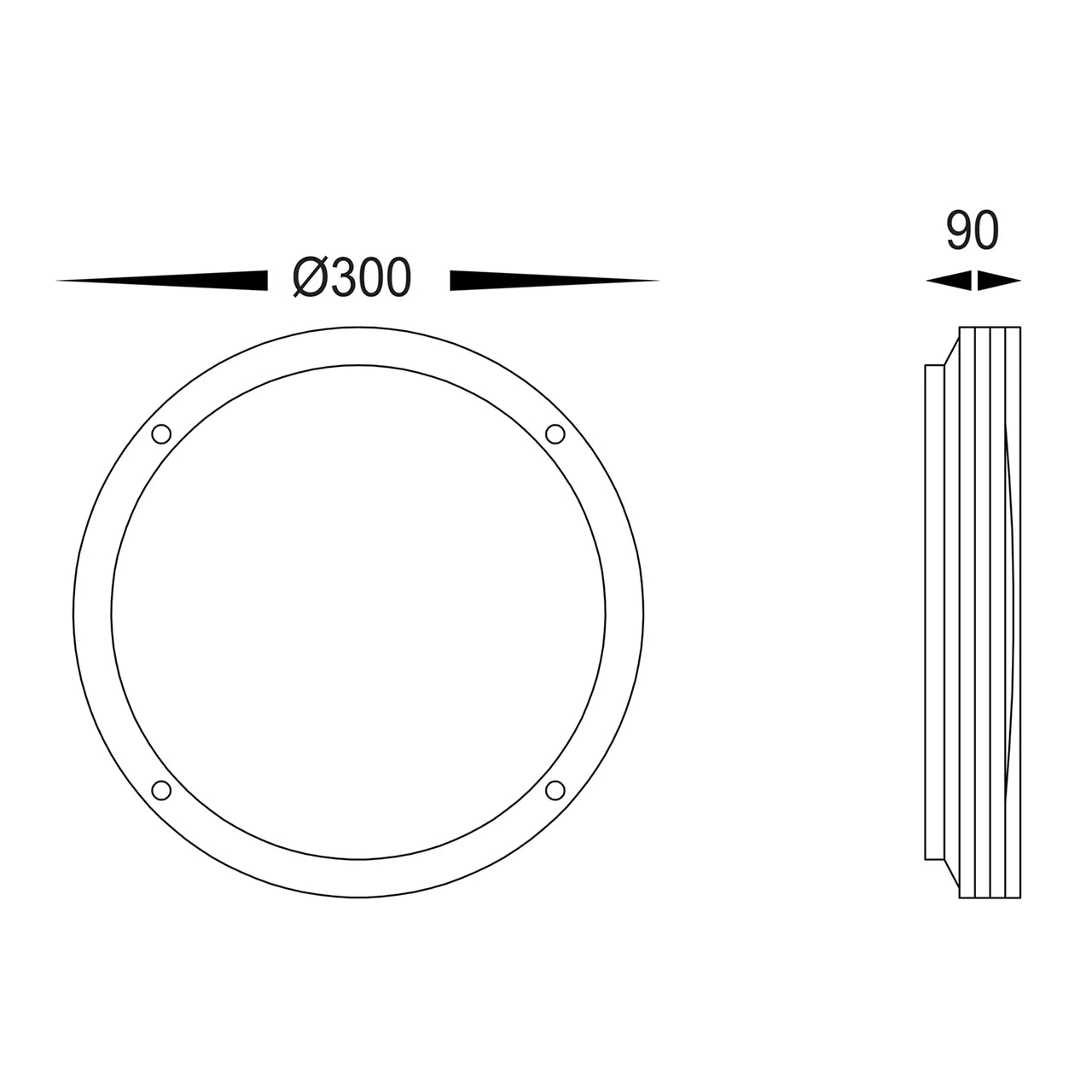 Havit Stor Bunker Lights LED Bulkheads Tri- Black 30W 240V IP54 - HV3670T-BLK