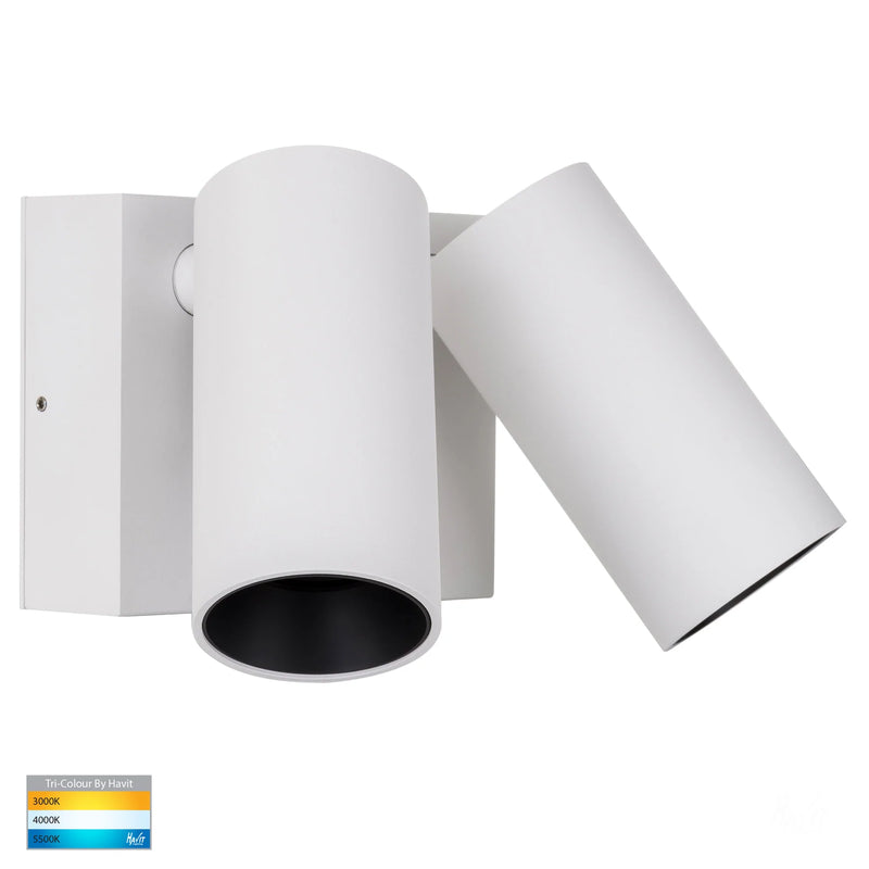 Revo White Double Adjustable Wall Light HV3683T-WHT - Eco Smart Lighting