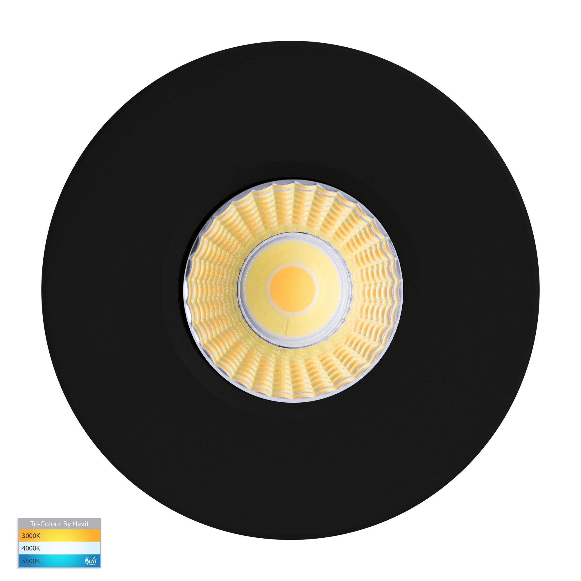 Havit Prime Fixed LED Downlight Tri - Matt Black 12W 240V IP54 - HV5511T-BLK - Havit Lighting