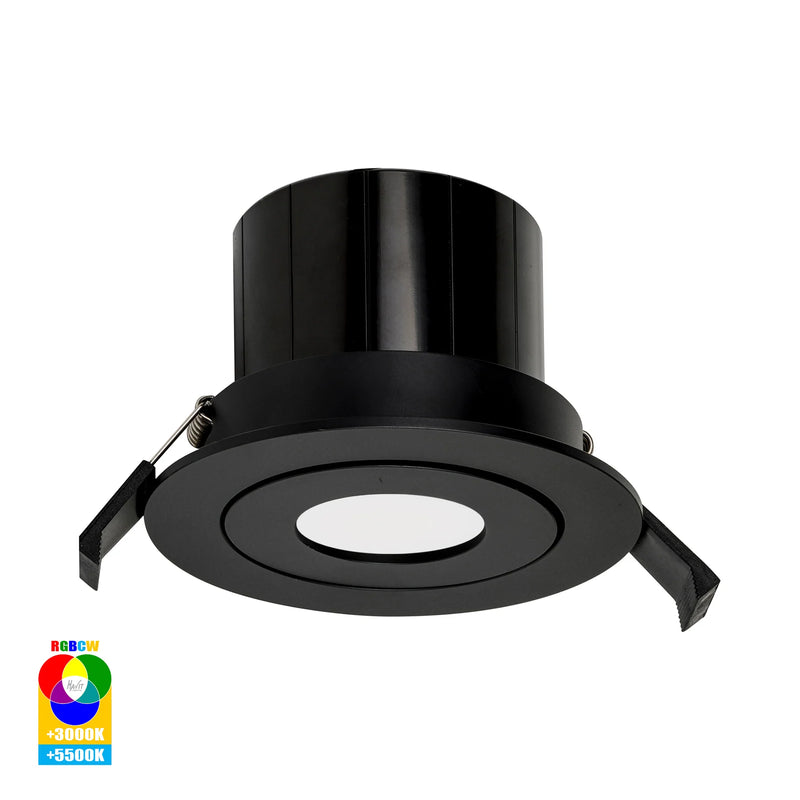 Havit Prime Tilt WIFI LED Downlight RGBCW Black 12W 240V IP54 - HV5512RGBCW-BLK -  Havit Lighting