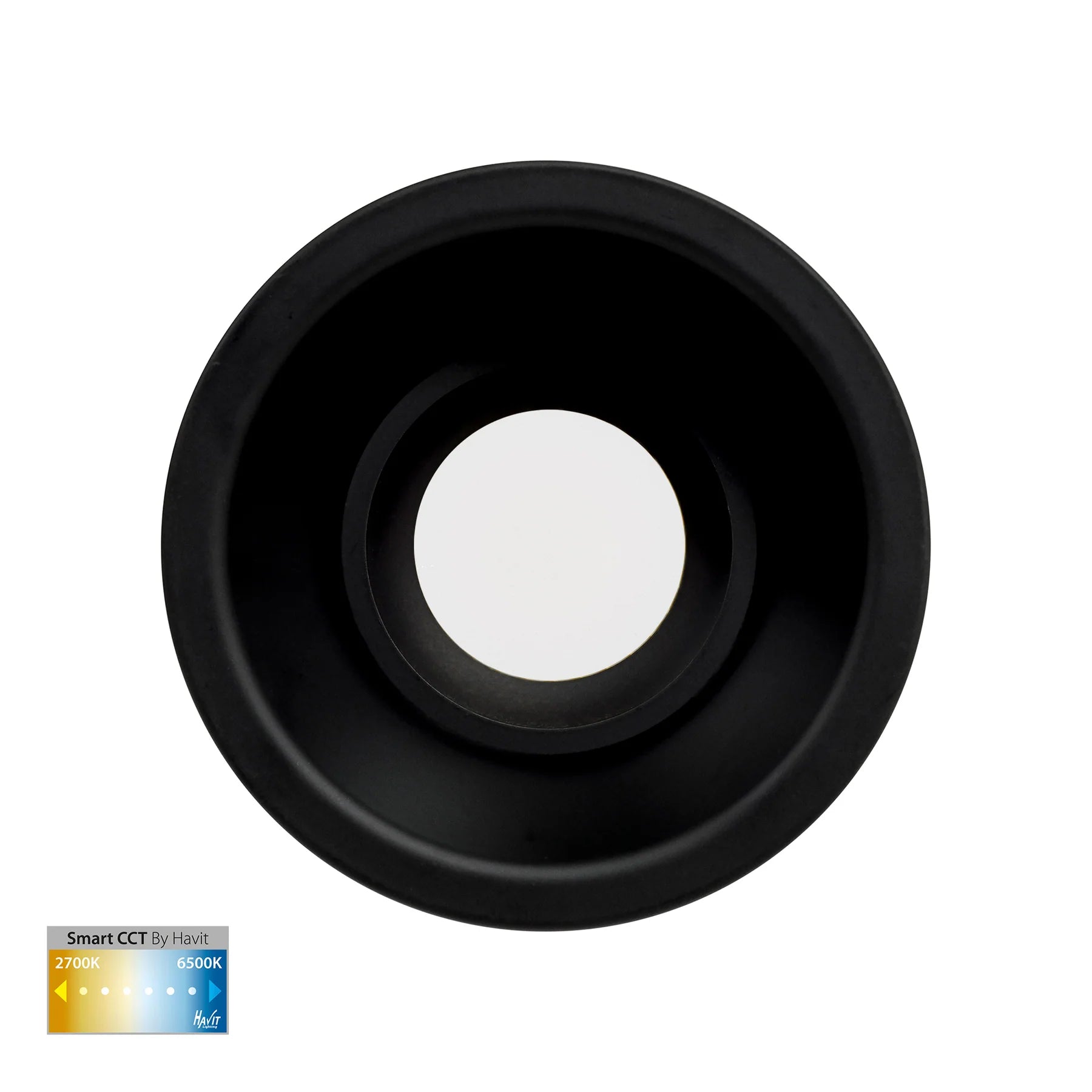 Havit Prime Fixed Deep CCT WIFI LED Downlight 2700K 6500K Black 12W 240V IP54 - HV5513CCT-BLK - Havit Lighting