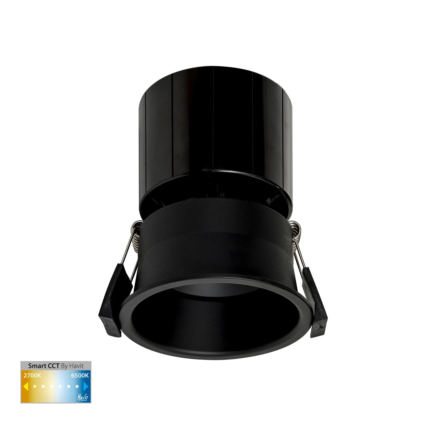 Havit Prime Fixed Deep CCT WIFI LED Downlight 2700K 6500K Black 12W 240V IP54 - HV5513CCT-BLK -  Havit Lighting
