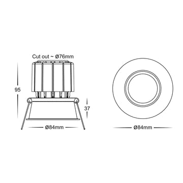 Havit Prime Fixed Deep LED Downlight Tri - White 12W 240V IP54 - HV5513T-WHT - Havit Lighting