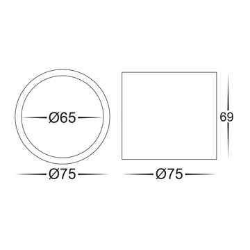 Havit Nella LED Surface Mounted Downlight Tri - Black 7W 12V/240V IP54 - HV5802T-BLK, HV5802T-BLK-12V- Havit Lighting