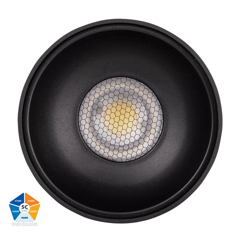 Havit Nella LED Surface Mounted Downlight 5CCT Black 24W 240V/12V IP54 - HV5844S-BLK, HV5844S-BLK-12V- Havit Lighting