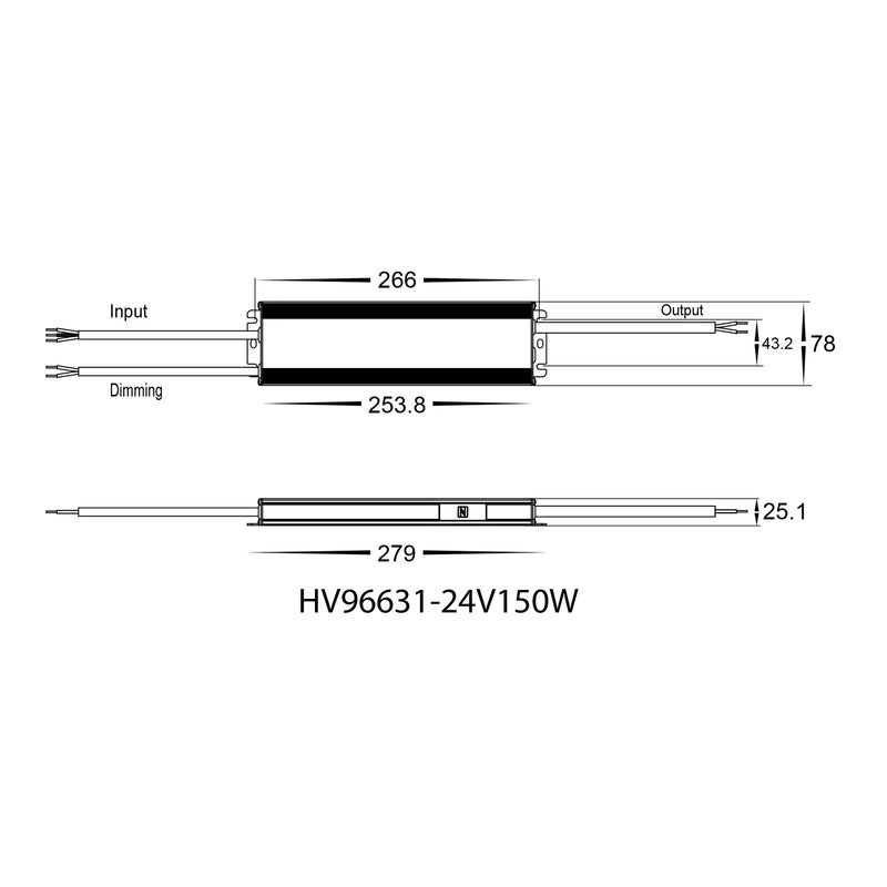 Havit Dali + Push Dim Dimmable Drivers Grey 150W 240V IP66 - HV96631-150W - Havit Lighting