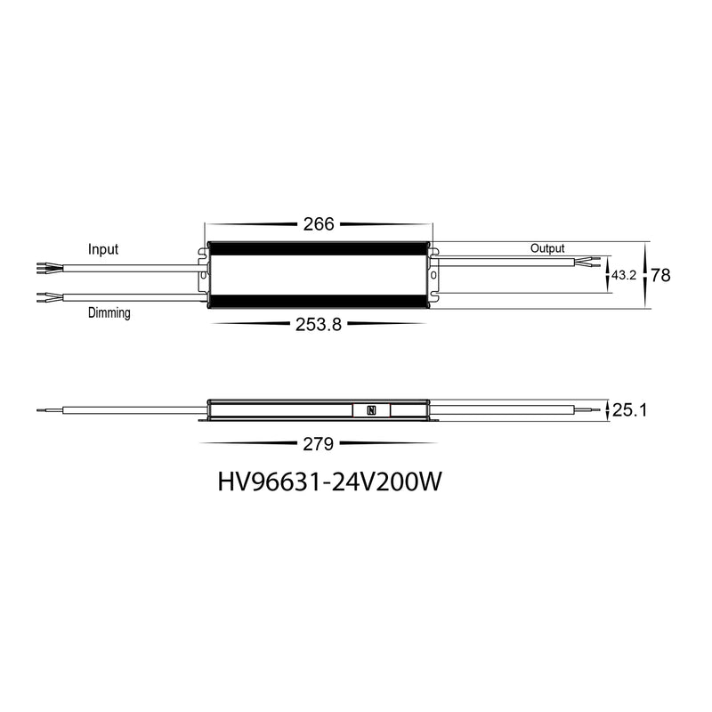 Havit Dali + Push Dim Dimmable Drivers Grey 200W 240V IP66 - HV96631-200W - Havit Lighting