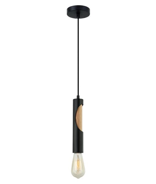 CLA Ida Blonde Wood Tube Interior Pendant Matt Black / Matt White 220-240V - IDA1, IDA2 - CLA Lighting