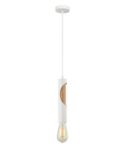 CLA Ida Blonde Wood Tube Interior Pendant Matt Black / Matt White 220-240V - IDA1, IDA2 - CLA Lighting