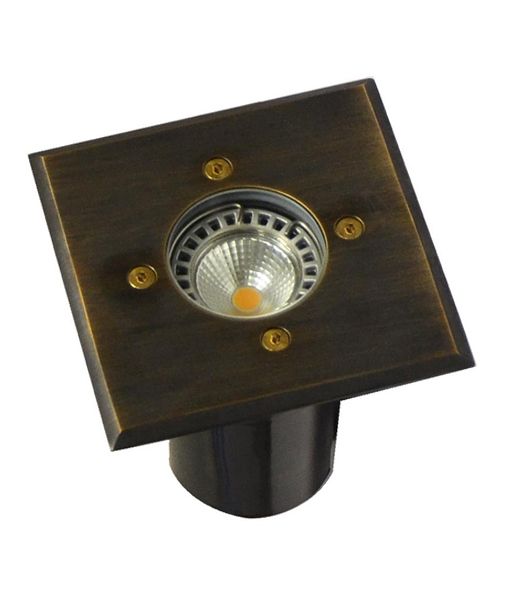 CLA Exterior Recessed Large faceplate Inground Garden Step and Up Lights Polished Copper/ Aged Brass/ Stainless Steel 12V IP67 - IGM
