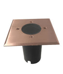 IGMLSQC: Exterior 12V MR16 recessed inground up lights. Copper Square OD Faceplate 120mm IP67 