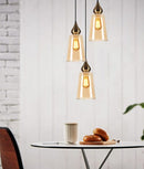 CLA JEREZ1: Amber Glass Flat Top Ellipse Interior Pendant Bronze 220-240V - JEREZ1, JEREZ1X3R, JEREZ1X3S - CLA Lighting