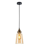 CLA JEREZ1:  Amber Glass Flat Top Ellipse Interior Pendant Bronze 220-240V - JEREZ1, JEREZ1X3R, JEREZ1X3S - CLA Lighting