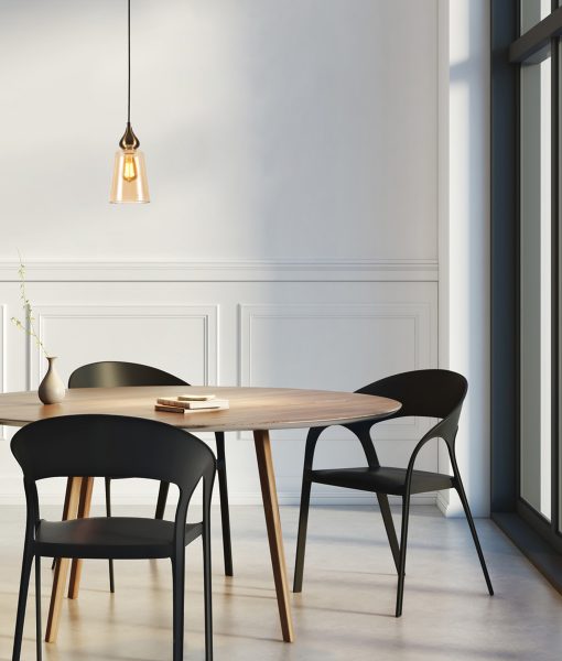 CLA JEREZ1: Amber Glass Flat Top Ellipse Interior Pendant Bronze 220-240V - JEREZ1, JEREZ1X3R, JEREZ1X3S - CLA Lighting