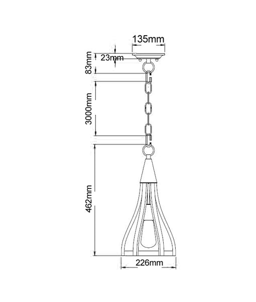 CLA KHALEESI: Medieval Style Rustic Oak Dark Red Wood Interior Pendant Small / Medium / Large 220-240V -KHALEESI1, KHALEESI2, KHALEESI3- CLA Lighting