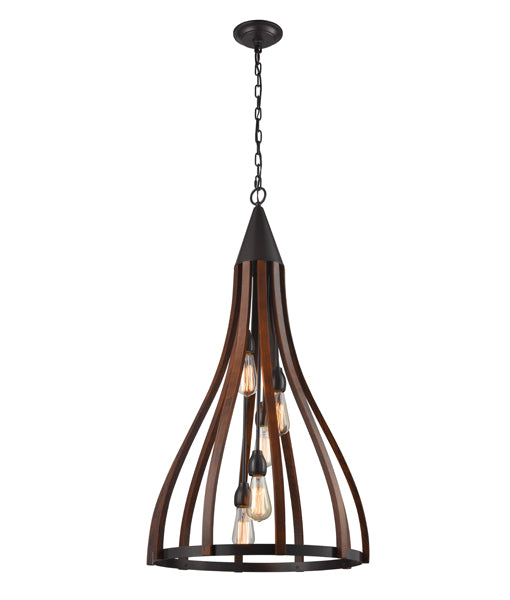CLA KHALEESI: Medieval Style Rustic Oak Dark Red Wood Interior Pendant Small / Medium / Large 220-240V -KHALEESI1, KHALEESI2, KHALEESI3- CLA Lighting