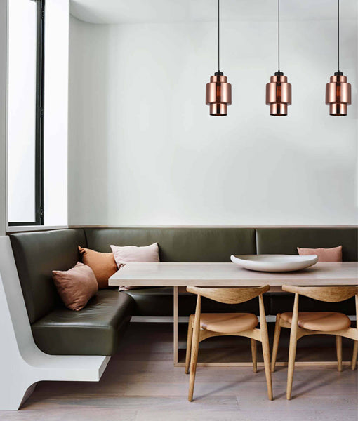 CLA LAMINA: Flat Top / Cylinder / Dome Coloured Glass Interior Pendant Copper 220-240V - LAMINA1, LAMINA3, LAMINA4- CLA Lighting