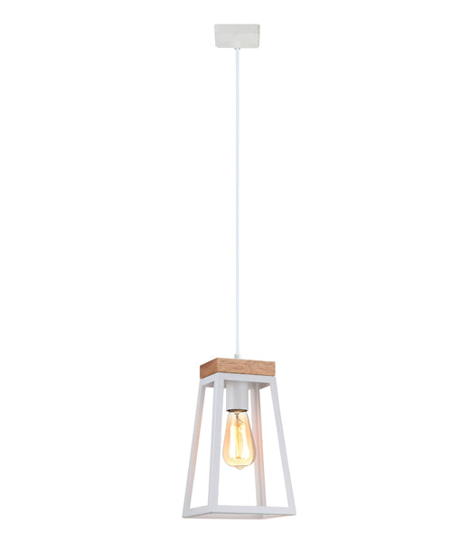 CLA LANTERNA Wood Trapezium Interior Pendant Matt Black / Matt White 220-240V - LANTERNA1, LANTERNA2 - CLA Lighting